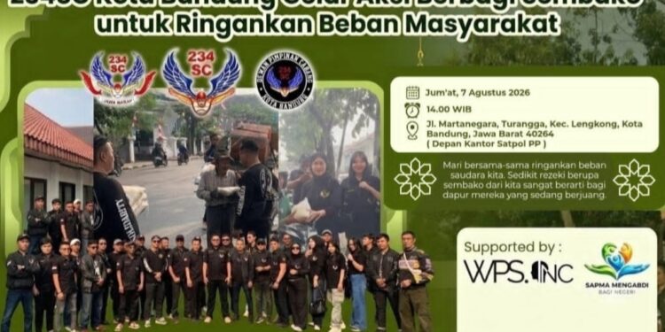 234SC Kota Bandung Gelar Aksi Berbagi Sembako untuk Ringankan Beban Masyarakat